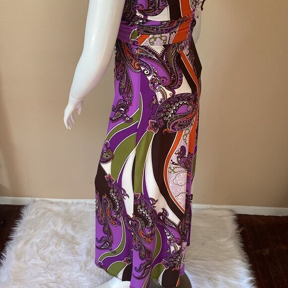 Bisou Bisou by Michele Bohbot Paisley Maxi Dress - Size 8 - Picture 10 of 14